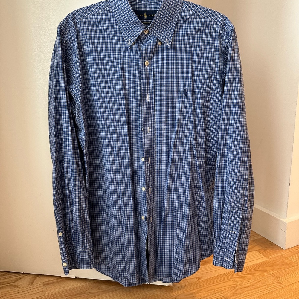 Ralph Lauren Men's Blue Checkered Shirt